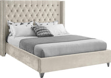 Load image into Gallery viewer, Aiden Cream Velvet King Bed
