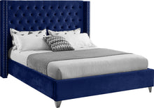 Load image into Gallery viewer, Aiden Navy Velvet King Bed
