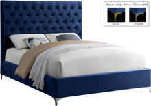 Load image into Gallery viewer, Cruz Navy Velvet Full Bed
