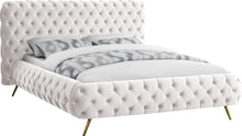 Load image into Gallery viewer, Delano Cream Velvet Queen Bed
