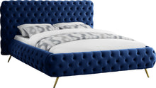 Load image into Gallery viewer, Delano Navy Velvet Queen Bed image
