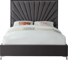 Load image into Gallery viewer, Eclipse Grey Velvet Queen Bed
