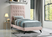 Load image into Gallery viewer, Elly Pink Velvet Twin Bed
