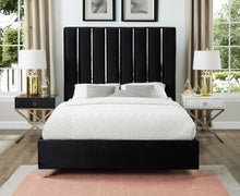 Load image into Gallery viewer, Enzo Black Velvet Full Bed
