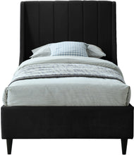 Load image into Gallery viewer, Eva Black Velvet Twin Bed
