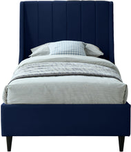 Load image into Gallery viewer, Eva Navy Velvet Twin Bed
