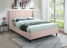 Load image into Gallery viewer, Eva Pink Velvet Queen Bed
