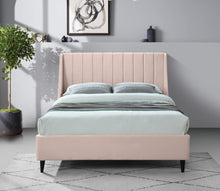 Load image into Gallery viewer, Eva Pink Velvet King Bed
