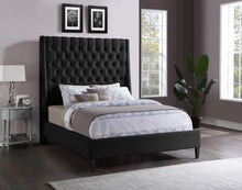 Load image into Gallery viewer, Fritz Black Velvet King Bed
