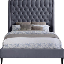 Load image into Gallery viewer, Fritz Grey Velvet Full Bed
