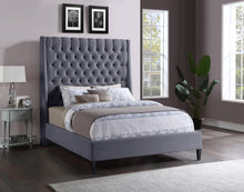 Load image into Gallery viewer, Fritz Grey Velvet Full Bed
