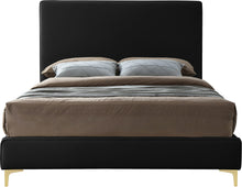 Load image into Gallery viewer, Geri Black Velvet Queen Bed
