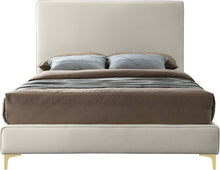 Load image into Gallery viewer, Geri Cream Velvet Queen Bed
