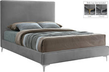 Load image into Gallery viewer, Geri Grey Velvet Queen Bed
