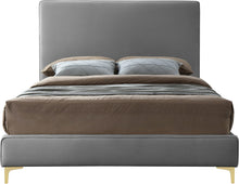 Load image into Gallery viewer, Geri Grey Velvet Queen Bed
