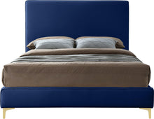 Load image into Gallery viewer, Geri Navy Velvet Full Bed
