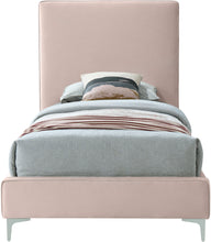 Load image into Gallery viewer, Geri Pink Velvet Twin Bed
