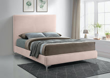 Load image into Gallery viewer, Geri Pink Velvet Queen Bed
