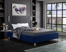 Load image into Gallery viewer, Ghost Navy Velvet Queen Bed
