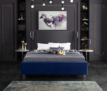 Load image into Gallery viewer, Ghost Navy Velvet Queen Bed
