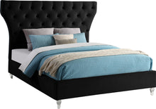 Load image into Gallery viewer, Kira Black Velvet Queen Bed
