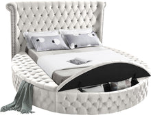 Load image into Gallery viewer, Luxus Cream Velvet Queen Bed (3 Boxes)

