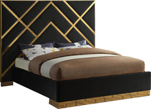 Load image into Gallery viewer, Vector Black Velvet King Bed
