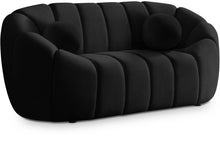 Load image into Gallery viewer, Elijah Black Velvet Loveseat
