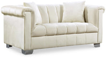 Load image into Gallery viewer, Kayla Cream Velvet Loveseat
