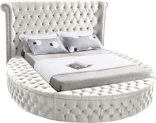 Load image into Gallery viewer, Luxus Cream Velvet Queen Bed (3 Boxes)
