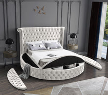 Load image into Gallery viewer, Luxus Cream Velvet Queen Bed (3 Boxes)
