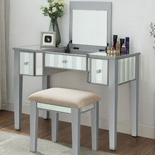 Load image into Gallery viewer, Joyce Silver Vanity w/ Stool
