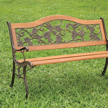 Load image into Gallery viewer, ALBA Antique Oak/Black Patio Wooden Bench image
