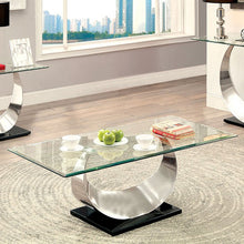 Load image into Gallery viewer, ORLA II Satin Plated/Black Coffee Table
