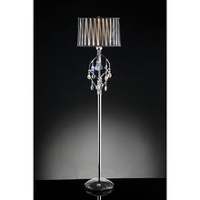 Load image into Gallery viewer, Arya Black/Chrome Floor Lamp, Hanging Crystal
