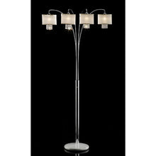 Load image into Gallery viewer, Claris Ivory/Chrome Arch Lamp, Hanging Crystal
