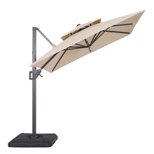 Load image into Gallery viewer, Fida 8 Ft Square Umbrella w/ Double Top + 37&quot; Large Base
