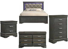 Load image into Gallery viewer, Galaxy Home Brooklyn Panel Bed in Metallic Grey- Chest
